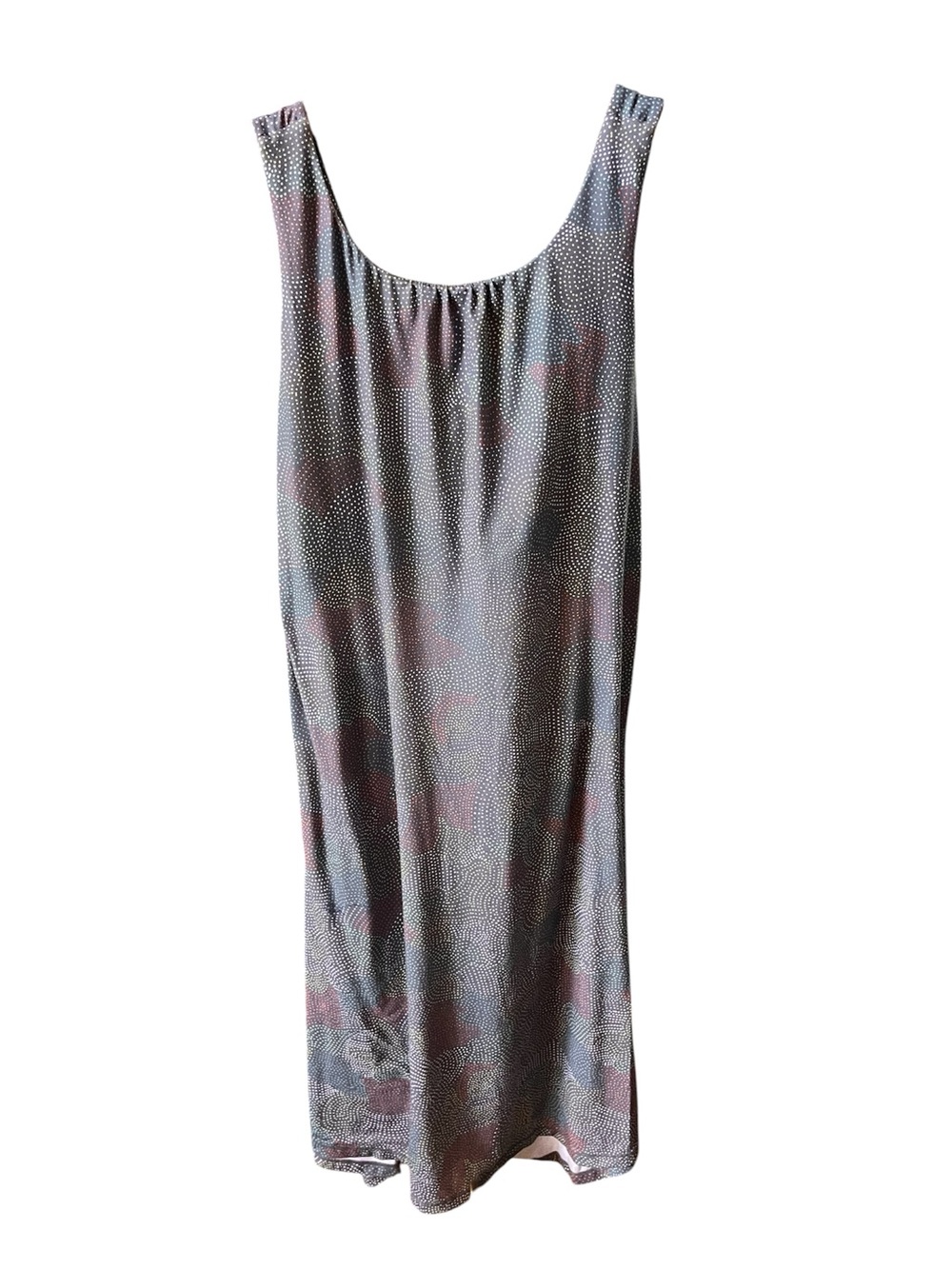 Prana Skypath Midi Dress in Grey and Mauve Dot Print 1X - Picture 3 of 11